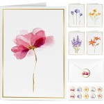 Elegant Gold Foil Blank Note with Envelopes